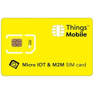 Imagen de Tarjeta MICRO SIM de DATOS para IOT y M2M Things Mobile con cobertura global red multioperador GSM/2G/3G/4G, sin costes fijos, vencimiento tarifas competitivas. 10 crédito incluido