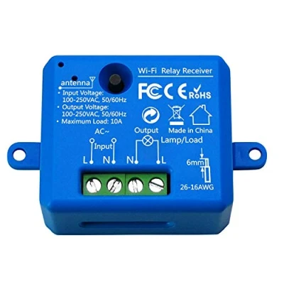 Imagen de LoraTap Interruptor WiFi Inteligente Módulo de Inalámbrico Temporizador Control Remoto por App iOS o Android, Compatible con Alexa, 10A/2500W