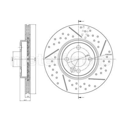 Imagen de METELLI Disco de freno MINI: Hatchback, Cabrio 293,9mm 22,0mm 4 64,1mm ventilado barnizado 23 1343FC 34116777826 Discos freno,