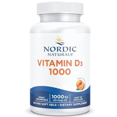 Imagen de Nordic Naturals, Vitamin D3, 1000 UI, Colecalciferol de Lanolina, Sabor Naranja, 120 Cápsulas blandas, Testado en Laboratorio, Sin Gluten, Soja, No GMO