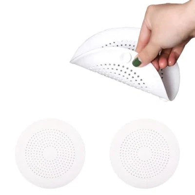 Imagen de Silicona Protector de Drenaje, 2 Pcs Coladores Drenaje con Ventosas Fuertes, Desagüe, Cubierta Desagüe Ducha, Filtro para Fregadero, Cocina, BañO(Gris)