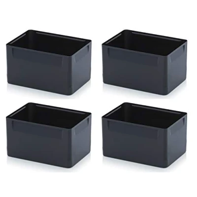 Imagen de Einsatzkästen 4er Set 15cm Höhe für Auer Eurobehälter 60x40 * Einsatz Kästen Einsätze schwarz