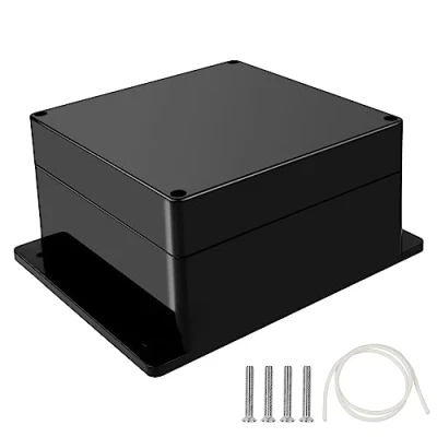 Imagen de Therlan caja de distribución exterior resistente al agua, 7 tamaños a elegir, IP65, conexiones, conexión, derivación, impermeable, negro (16x16x9 cm)