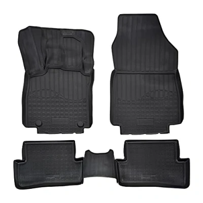 Imagen de J&amp;J AUTOMOTIVE Alfombrillas de Goma 3D compatibles con Clio 4, 2012 2019, Ajuste Individual Borde Alto Aprox. 4 5 cm, para Todas Las Condiciones climáticas, Piezas