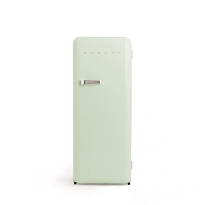 Imagen de CREATE / RETRO FRIDGE 150 SILVER/Frigorífico verde pastel maneta plata con congelador 281L 102W, bajo consumo, diseño vintage, 150cm, 3 estantes, regulador temperatura, botellero, 60x60x150cm