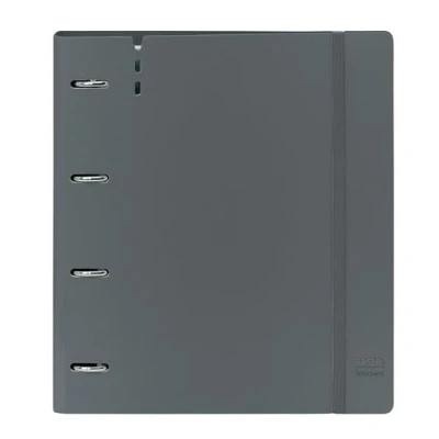 Imagen de SAFTA Carpeblock con 4 Anillas de 35 mm, Recambio, 100 Hojas A4, Ideal para Niños Diferentes Edades, Cómoda y Versátil, Calidad Resistencia, 27x4x32 cmGris oscuro