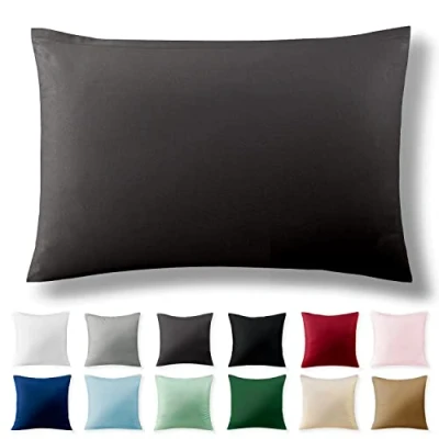 Imagen de Alreya Funda de Almohada Renforcé 100% Algodón 50 x 75 cm Antracita Hipoalergénica con Cremallera YKK