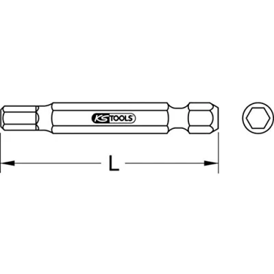 Imagen de KS Tools 911.3579 1/4&quot; Punta para tornillos con encastre hexagonal, 50mm, 8mm, paquete de 5