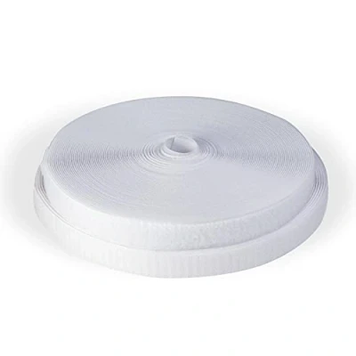 Imagen de BORMAN, Rollo de velcro para coser color blanco, ancho 25 mm x metros largo, cinta textil gancho y bucle costura.