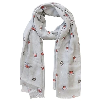Imagen de Wrendale Designs Bufanda diaria &quot;Jolly Robin&quot;, gris