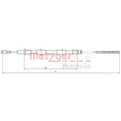 Imagen de METZGER 10.4155 Cable de Freno Mano Atrás izquierda, derecha, derecha 1255/910 Discos COFLE