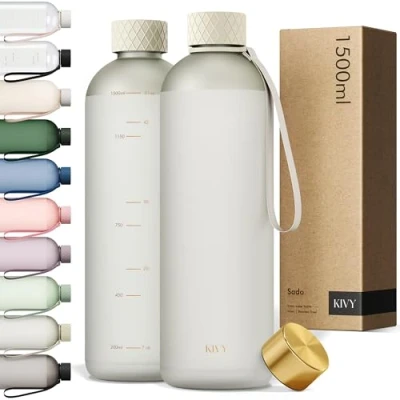 Imagen de KIVY Botella de agua Tritan 2ª generación (oro blanco, 50 onzas)