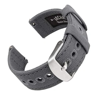 Imagen de Archer Watch Straps Correas Reloj Lona de Liberación Rápida (Gris Pizarra, 22mm)