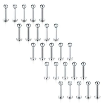Imagen de Vcmart la joyería Piercing del Perno Prisionero Punto de Bola Anillo Labio labret Acero Inoxidable 16P 25Pcs 16G