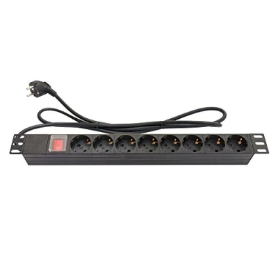 Imagen de Good Connections Regleta de 19 Pulgadas (1U, Enchufe con protección Contacto a 8 Tomas Contacto, Interruptor contra Interruptor, Infantil, Perfil