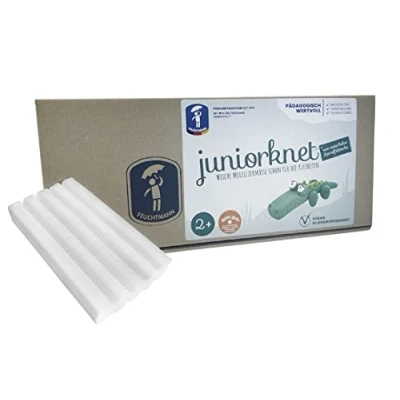 Imagen de Feuchtmann JUNiORKNET Jumbo Pack 628.0406 1, 5 Bloques de 100 g plastilina Flexible en Blanco, para niños a Partir 2 años (628 0406 1)