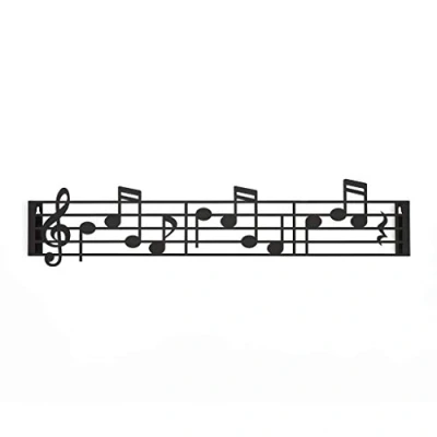 Imagen de Balvi Colgador Pared Musik Color Negro en Forma de partitura Musical Clave Sol Incluye Tornillo