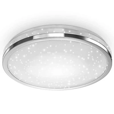 Imagen de B.K.Licht led lámpara de techo con decoración estrellar I 24W cielo estrellado 2200lm color luz blanca neutra 4000K plafon Ø380mm