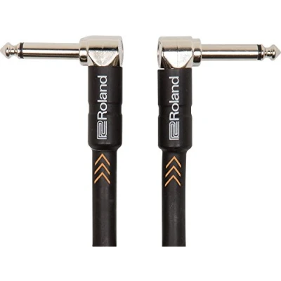 Imagen de Roland Black Series Patch/pedal cable—right angle 1/4 inch connectors, length: 6 inch/15 cm RIC BPC