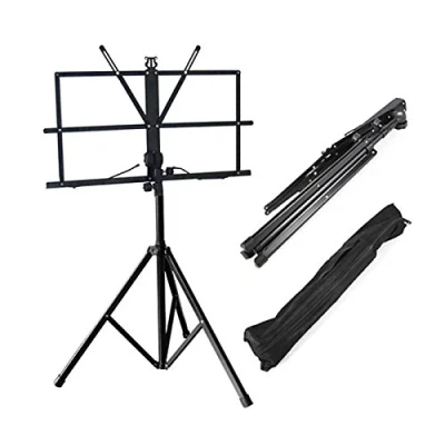 Imagen de Atril Soporte Metalico para Musica Partituras Bandas Orquestas con Funda