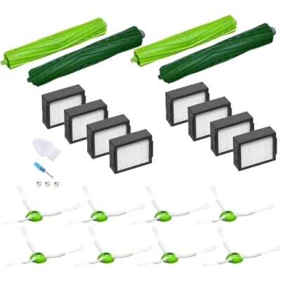 Imagen de JoyBros Accesorios Piezas de Recambios para iRobot Roomba e5 e6 i1 i3 i3152 i4 i7 + i7556 i8, 4X Cepillos Principales (Rodillos) 8X Filtros Laterales Kit Repuestos