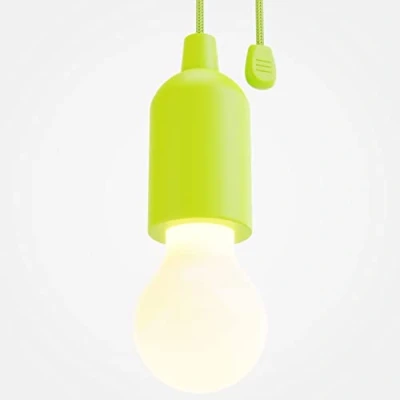 Imagen de greate. Lámpara LED a pilas verde Pull Light 1W incl. luz inalámbrica blanco cálido Lampop Bombilla Portátil del Cordón para camping