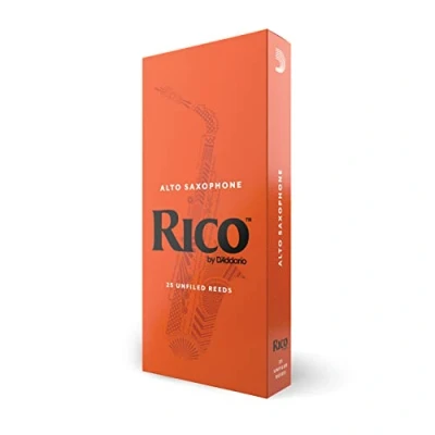 Imagen de D&#039;Addario Woodwinds Rico alto Sax Reeds Cañas para saxofón hechos a mano principiantes, estudiantes, educadores Fuerza 3.5, 25 Pack