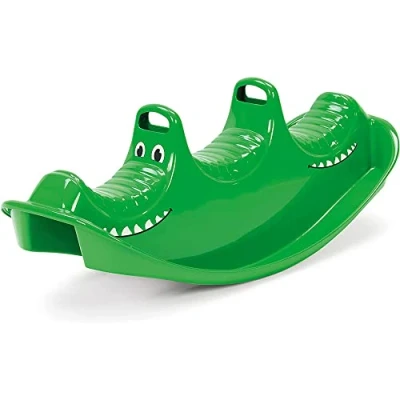 Imagen de Dantoy 3 Persons Rocker and Seesaw, Durable Plastic with Seats Made in Denmark Green Crocodile