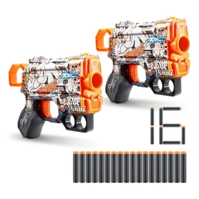 Imagen de Xshot Skins Menace Blaster Sonic Retro, The Hedgehog Design with 16 Darts, Easy Reload, Air Pocket Dart Technology, Toy Foam for Kids, Teens and Adults (2 Blasters, Darts)