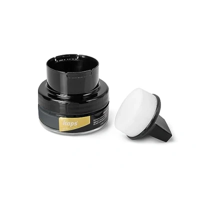 Imagen de Kaps Crema para Zapatos con Aplicador de Esponja, Cuidado Intensivo y Nutritivo del Cuero, Delicate, 70 Colores (114 gris claro)