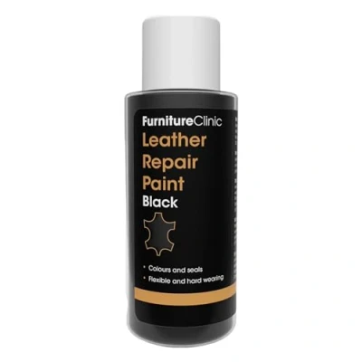 Imagen de Pintura y tinte para una reparación rápida fácil de cuero, colorante autosellante, adecuado sofás, asiento coche, zapatos (negro, 50 ml)