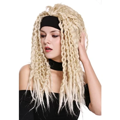 Imagen de WIG ME UP 90837 ZA89/ZA88 Peluca Mujer Hombre Carnaval Halloween Dreadlocks Rasta con Venda Rastafari Caribe Tablista Rubio Mezcla