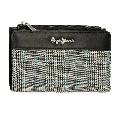 Imagen de Pepe Jeans Kendra Cartera con Tarjetero Negro 17x10x2 cms Poliéster Detalles en Piel Sintética