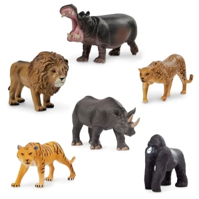 Imagen de Terra by Battat Wild Life Set Realistic Plastic Animal Toy Figures with Tiger and Lion Toys for Kids 3+ (6 pc)