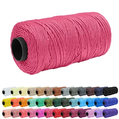 Imagen de Uiopa Hilo Macrame 1,5mm x 200m Cuerda Polipropileno de Ganchillo para DIY y Tejido, Bolso Mano, Sombrero, Proyecto Macramé, Manualidades, Decoración Hogareña