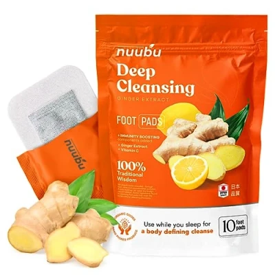 Imagen de Nuubu Parches Detox Para Pies (10 unidad). Cleansing Foot Pads, Desintoxicantes Eliminar Toxinas, Patches con Jengibre