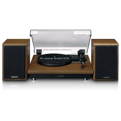 Imagen de Lenco LS 100 Tocadiscos hi fi con Bluetooth 5.0 Altavoz Externo 2 x 10 w rms transmisión por Correa Apagado automático Madera