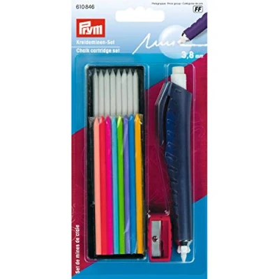 Imagen de Juego de cartuchos tiza Prym para escribir / marcar y dibujar en textiles papel madera pl&amp;aacutestico metal, multicolor