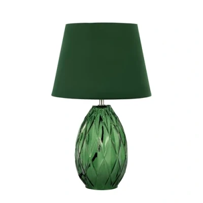 Imagen de Pauleen Crystal Velvet 48156 luminaria de sobremesa, Pantalla Aterciopelada, lámpara, máx. 40 W E14 Verde 230 V Vidrio/Tela