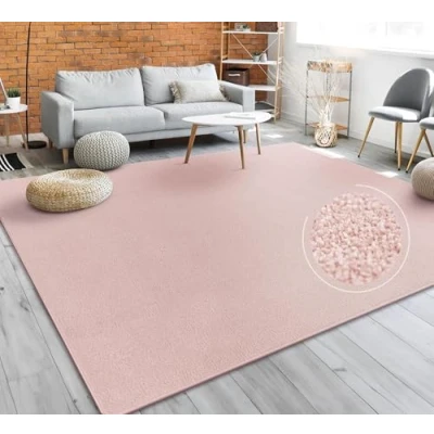 Imagen de Paco Home Alfombra Salón Color Liso Discreta Moderna Pelo Corto Tamaños, tamaño:160x220 cm, Color:Rosa