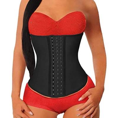 Imagen de YIANNA Mujer Fajas Reductoras Moldeadora Waist Trainer Corset Reductor Cinturilla Abdomen Faja Colombiana Corsé Negro, U37G Size 4XL