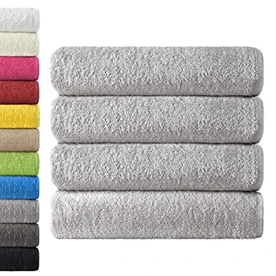 Imagen de NatureMark Paquete de 4 Toallas baño 70 x 140 cm, Gris Plata, 100% algodón
