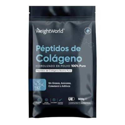 Imagen de Colágeno Hidrolizado Puro en Polvo 500g sin Sabor 100% de Péptidos Tipo I Origen Bovino con Cuchara Incluida Suplemento OGM ni Aditivos