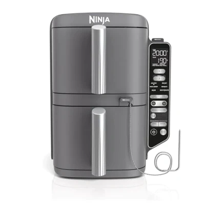 Imagen de Ninja Double Stack XL Air Fryer, Freidora vertical sin aceite, 2 cajones, capacidad 9,5 L, 6 funciones, 8 porciones, con termosonda SmartCook, SL451EU