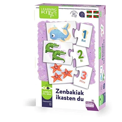 Imagen de Falomir Zenbakiak ikasten du. Juego de Mesa Educativo para Practicar el conteo y asociar números con cantidades. Puzle. (30037)