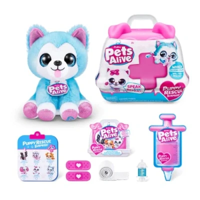 Imagen de Pets Alive Pet Shop Surprise S3 Puppy Rescue (Wole Dog) by ZURU Felpa, Peluches ultrasuaves, sorpresas compuestas en el Interior, Mascotas de Juguete Interactivo, Habla y Repite