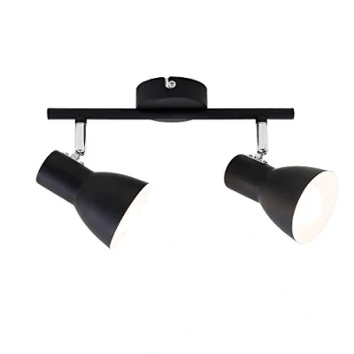 Imagen de BRILONER Leuchten 2860 025 Plafón, Techo, Foco Giratorio, 2x E14, Máx. 25 Vatios, Retro, Negro, 275 x 80 150 mm (Largo Ancho Alto)