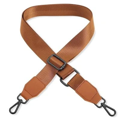 Imagen de Correa para el hombro bolso de mano o portátil, color marrón [color del metal: negro] Longitud ajustable 89 142 cm Ancho 3,8 repuesto