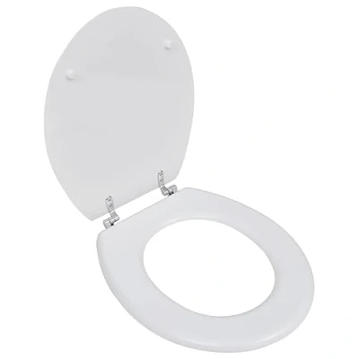 Imagen de vidaXL Asiento de Inodoro Diseño Simple MDF Blanco Tapa WC Baño Aseo Váter