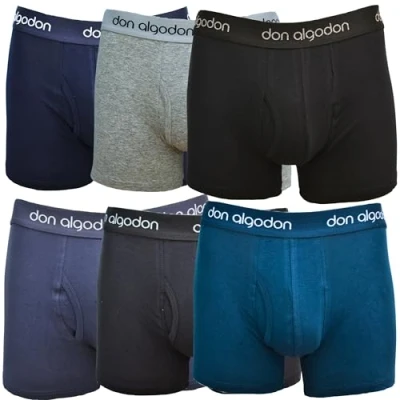Imagen de DON ALGODON Pack 6 Boxers Hombre Suaves, Transpirables y Resistentes (FR/ES, Letras, M, Regular, Multicolor2)
